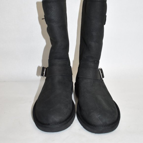 $260 UGG  Sutter Boot SHEARLING WATER RESIST BOOT BLACK 6 (SE19) - Picture 4 of 8